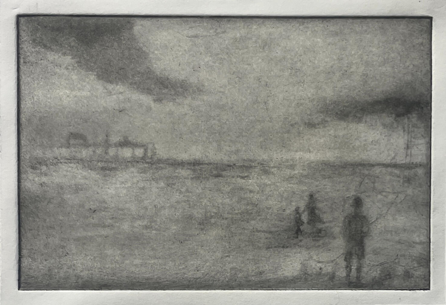 Galveston, 2023, Spitbite aquatint, 4.5” x 6.5”