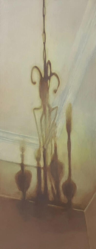 7PM, 2025, Oil on canvas, 30&quot; x 12&quot;