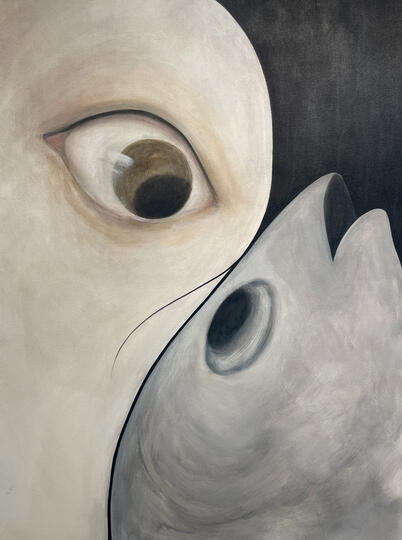 Eye to eye, 2022, Acrylic on canvas, 40" x 30"