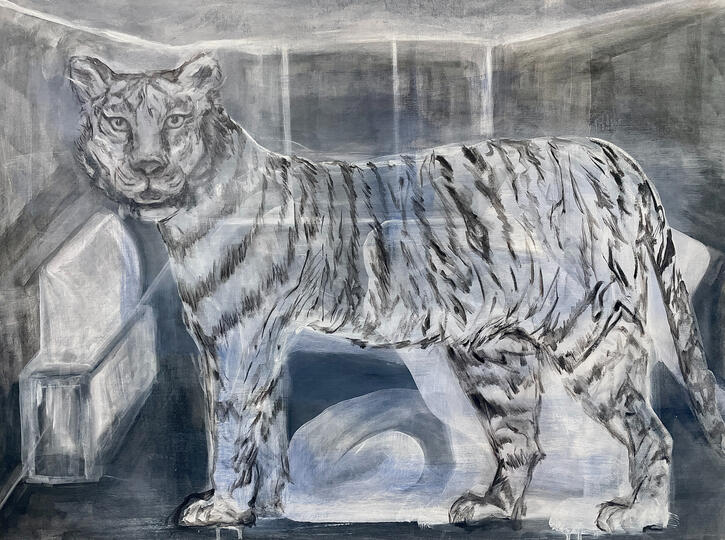 태몽, 2022, Acrylic on canvas, 30&quot; x 40&quot;