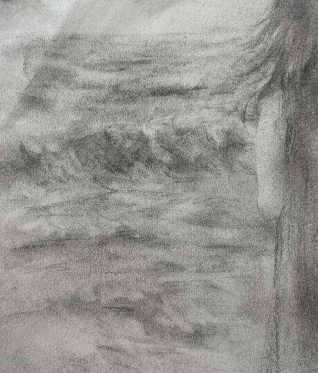 Untitled, 2023, Graphite on paper, 4.5&quot; x 5.5&quot;