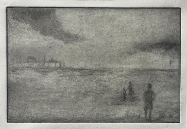 Galveston, 2023, Spitbite aquatint, 4.5” x 6.5”