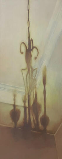 7PM, 2025, Oil on canvas, 30&quot; x 12&quot;